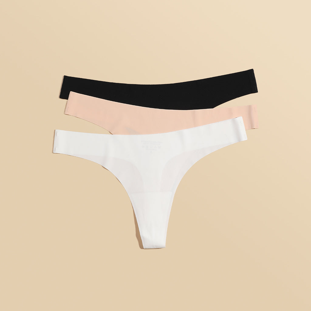 3 Pack Seamless Panties - Hipster Thongs