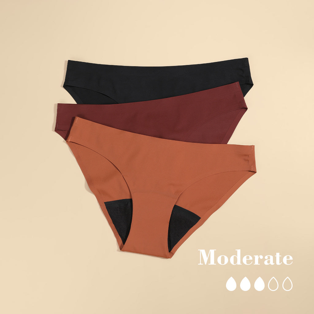 Underwear for Women Skin-Hued Seamless Period Bikini Panties Set of 3 –  Sharicca