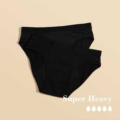  Menstrual Period Underwear Heavy Flow Postpartum Panty Womens  Bikini Panties Modal Hi-Cut Briefs 5 Pack Satori 3X-Large Plus Size